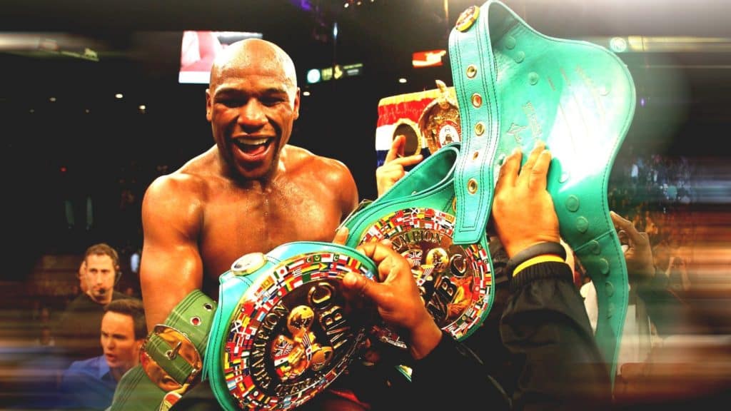 Floyd Mayweather s pojasom u boksu (pojasevi u boksu)