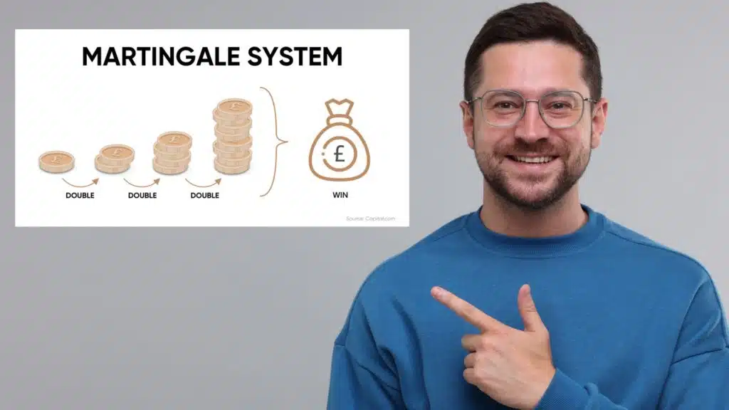 Muškarac pokazuje na Martingale sistem