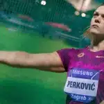 Sandra Perković priprema se za bacanje diska (discipline u atletici)