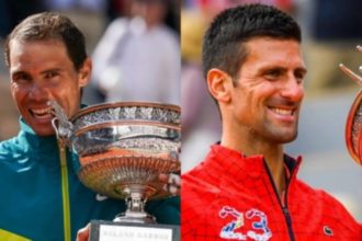 Rafael Nadal i Novak Đoković s osvojenom titulom French Opena (Gdje se održava Roland Garros)