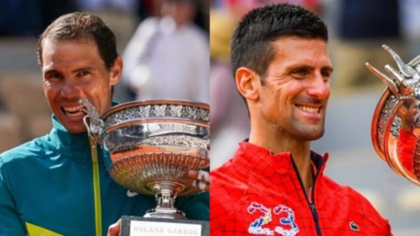 Rafael Nadal i Novak Đoković s osvojenom titulom French Opena (Gdje se održava Roland Garros)