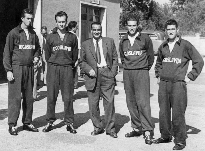 Pobjednička ekipa hrvatskog četverca bez kormilara na Olimpijskim igrama 1952. (Olimpijske igre 1952. u Helsinkiju)